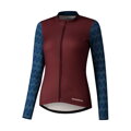 SHIMANO Damen-Trikot KAEDE PRINTED LONG weinrot/navy