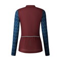 SHIMANO Damen-Trikot KAEDE PRINTED LONG weinrot/navy