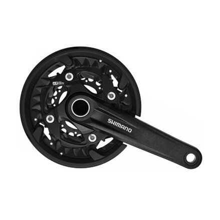 SHIMANO Kurbelgarnitur MT500 175 mm 40/30/22Z 10-fach zweiteilig schwarz mit Kettenschutz