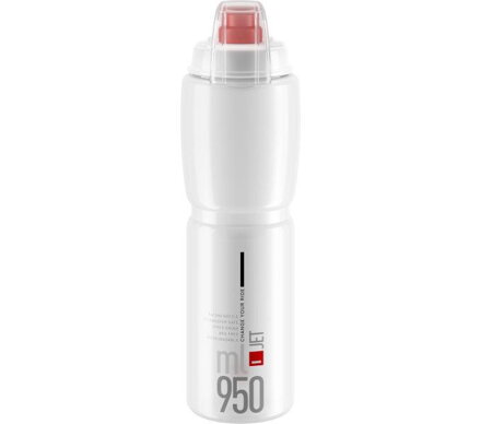 ELITE Trinkflasche JET PLUS 950 transparent, rotes Logo