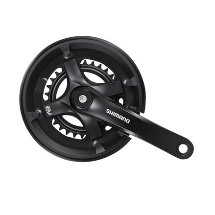 SHIMANO Kurbelgarnitur TY501 175 mm 46x30, 6/7/8-fach schwarz mit Kettenschutz