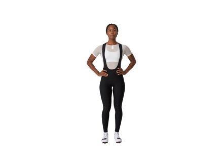 Damen Winter-Radhose Rapha Core mit Hosenträgern schwarz