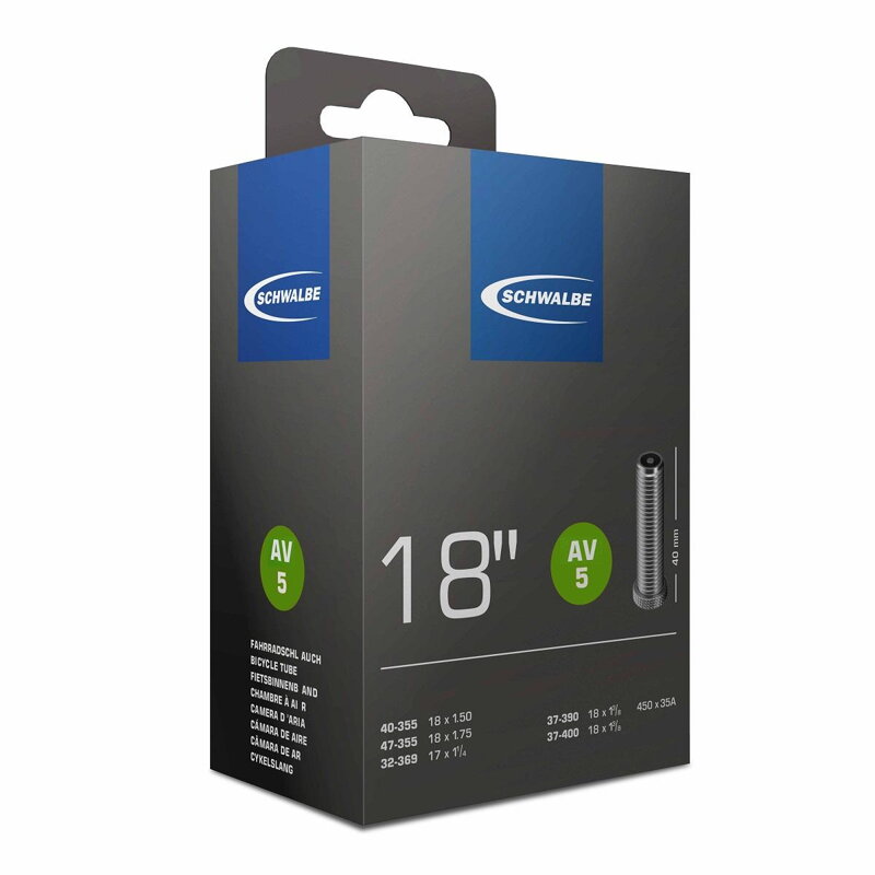 SCHWALBE Schlauch 18x1,50/1 3/8 AV 40mm SCHWALBE Schlauch 18x1,50/1 3/8 AV 40mm