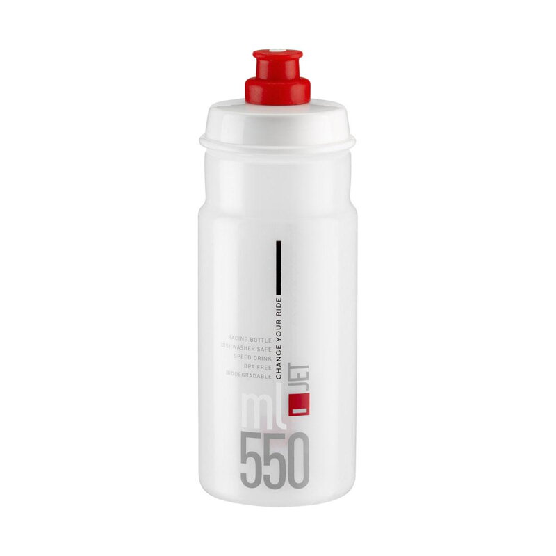ELITE-Flasche JET 550 transparentes rotes Logo ELITE-Flasche JET 550 transparentes rotes Logo