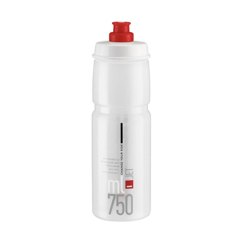 ELITE-Flasche JET 750 transparentes rotes Logo ELITE-Flasche JET 750 transparentes rotes Logo