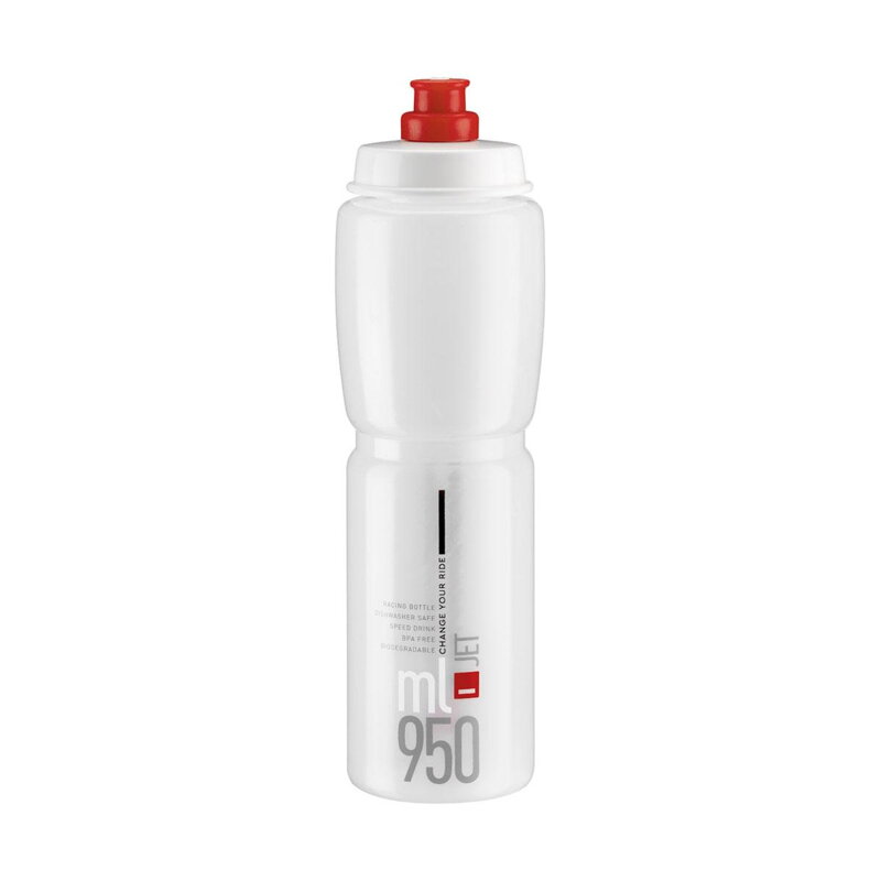 ELITE-Flasche JET 950 transparentes rotes Logo ELITE-Flasche JET 950 transparentes rotes Logo